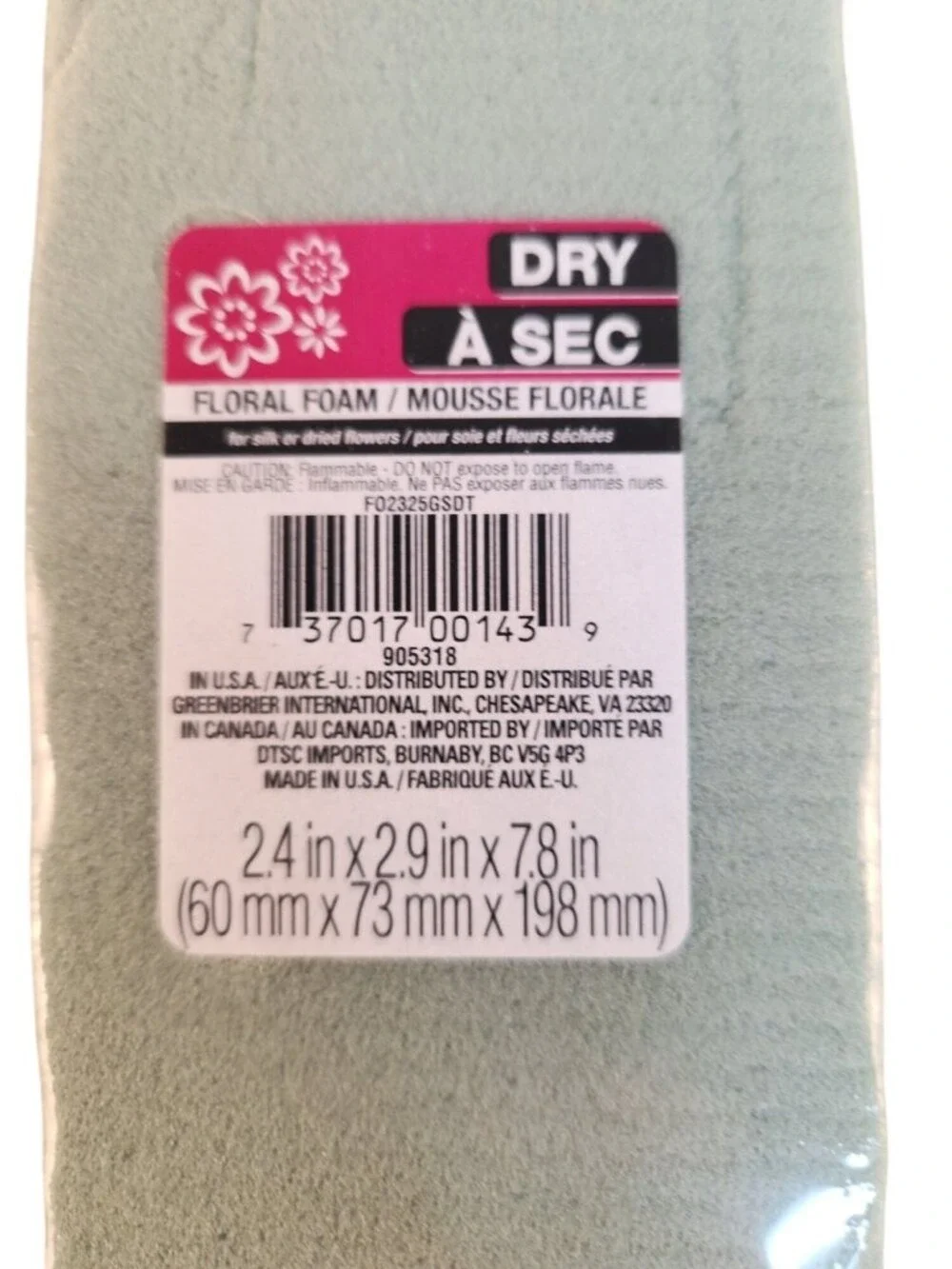 Dry Floral Foam Brick Green Foam For Artificial Flowers Silk Or Dried Floral Cra